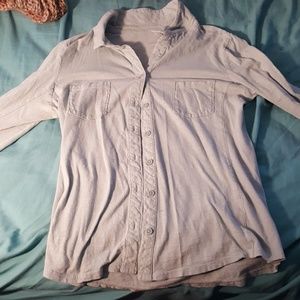womens light blue button down